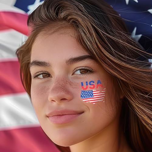 60 PCS Patriotic Temporary Tattoos 4th of July & USA Celebration Decorations