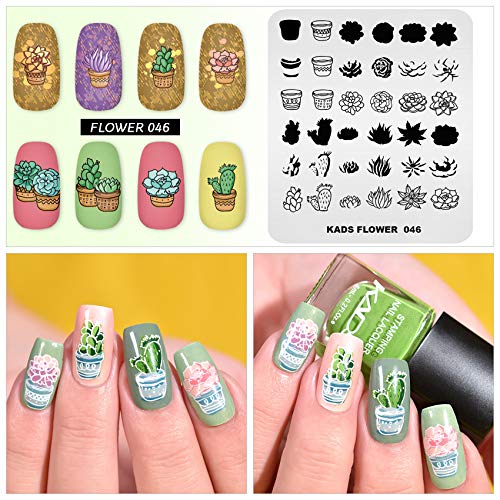 KADS FL046 Nail Stamping Plate Flower & Lace – Stainless Steel 8x7cm
