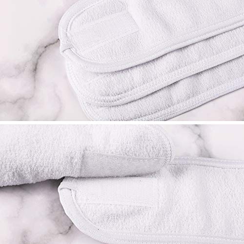 Whaline White Spa Headbands 4-Pack - Soft, Adjustable Hair Wraps for Facial & Beauty Use