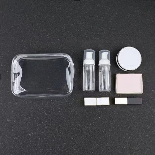 Buminee TSA Approved Clear Makeup Bag - 6.6" x 2.3" x 4.7"