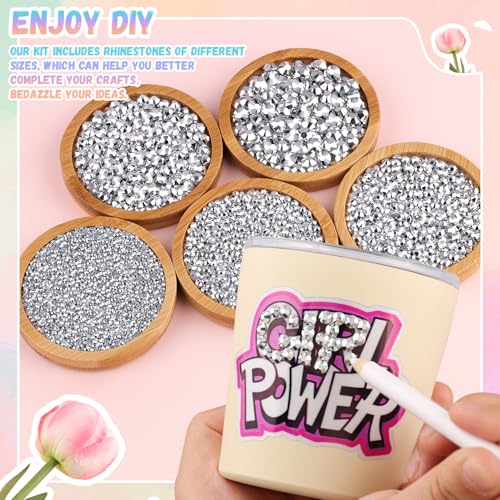 30000Pcs Silver Resin Rhinestones with 3Pcs B7000 Glue for Crafting