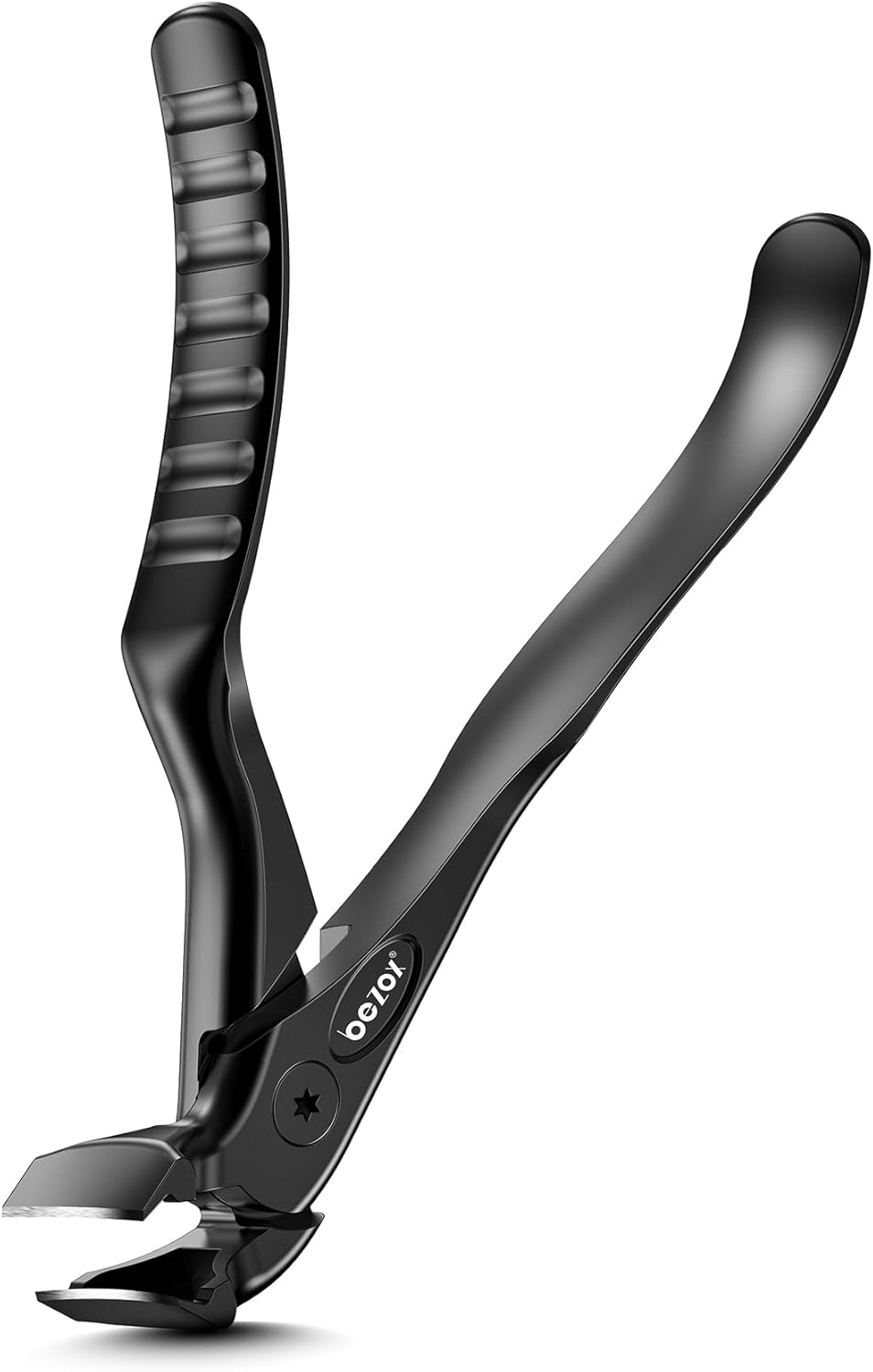 BEZOX Toenail Clippers for Seniors - Long Handled Curved Head Clippers for Thick Nails | Ergonomic Design, Black
