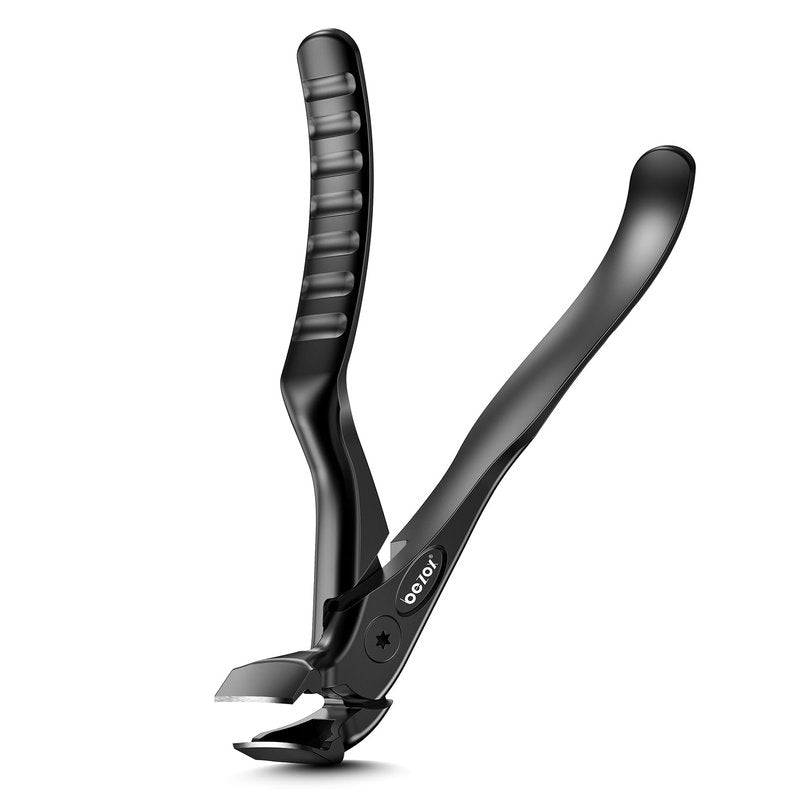BEZOX Toenail Clippers for Seniors – Upgraded Long Handled Curved Head Toe Nail Clippers for Thick Nails for Elderly - Black