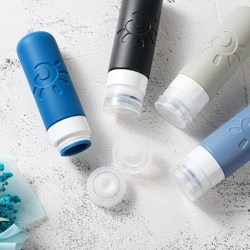 Zafit Multicolored 3oz TSA Approved Leak-Proof Travel Bottles Set