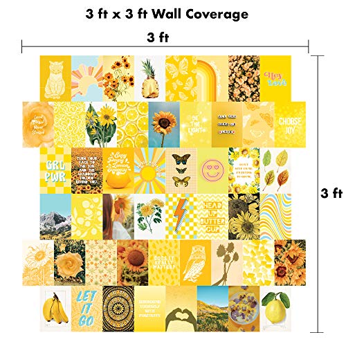 Artivo Yellow Wall Collage Kit - 50 Aesthetic Pictures & Stickers