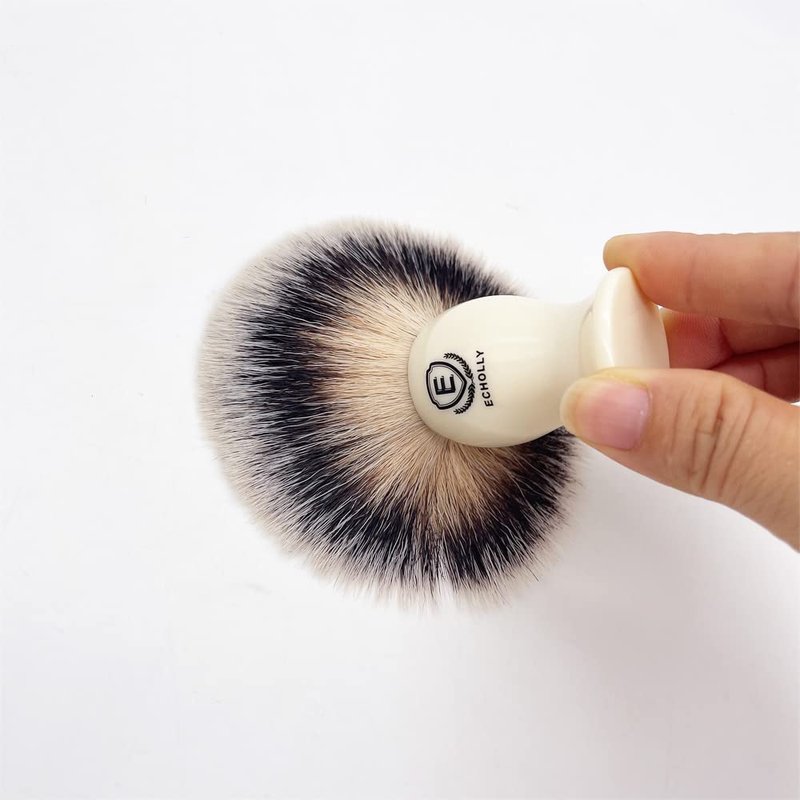 Premium Mens Shaving Brushes by Echolly-NO Shedding Bristle Shaving Brush for Men-Smooth Acrylic Handle Legacy Shave Brush-Rich and Fast Lather Shaving Cream Brush Dad Gifts for Fathers Day