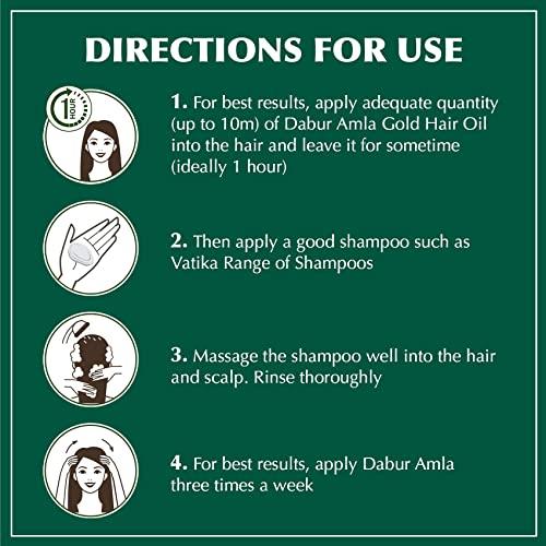 Dabur Amla Gold Hair Oil ? Nourishing Herbal Hair Oil for Stronger, Thicker & Shinier Hair ? Enriched with Amla Extracts to Reduce Hair Fall, Strengthen Roots & Promote Healthy Growth ? 300ml