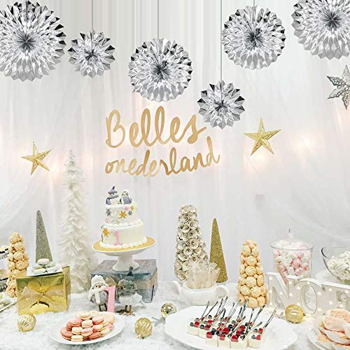 6-Pack Metallic Silver Paper Fans | Party Decorations for All Occasions