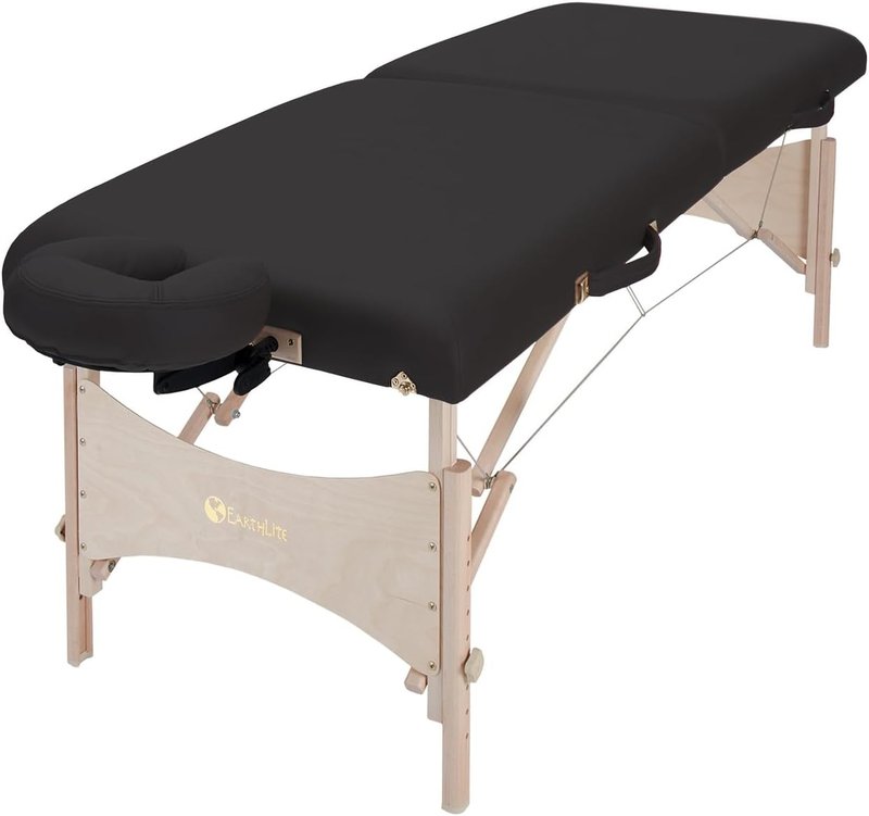 EarthLite Harmony DX Portable Massage Table - Complete Package with Face Cradle & Carrying Case | 30" x 73", Black