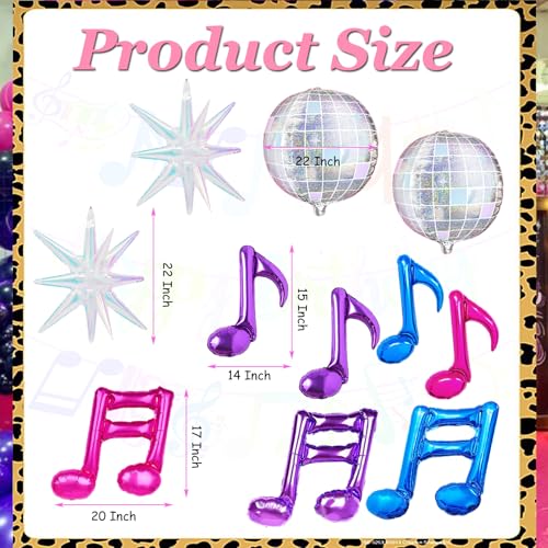 11-Piece Music Theme Balloon Set - K-Pop Disco & Note Balloons