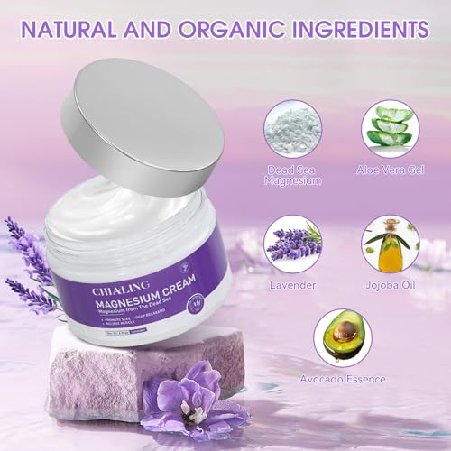 Chialing Dead Sea Magnesium Lotion with Lavender, 4 oz Moisturizing Cream