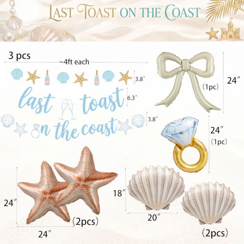 Last Toast on the Coast Beach Bachelorette Party Decorations Set