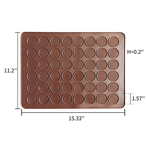 Non-Stick Silicone Macaron Baking Mats - 2 Pack, 48 Capacity