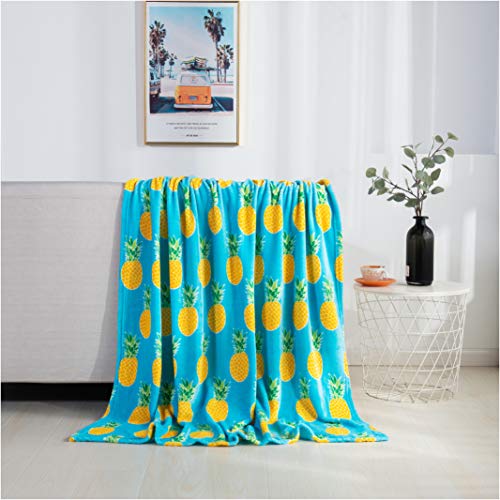 Elegant Comfort Pineapple Fleece Throw Blanket - 50x60 inches