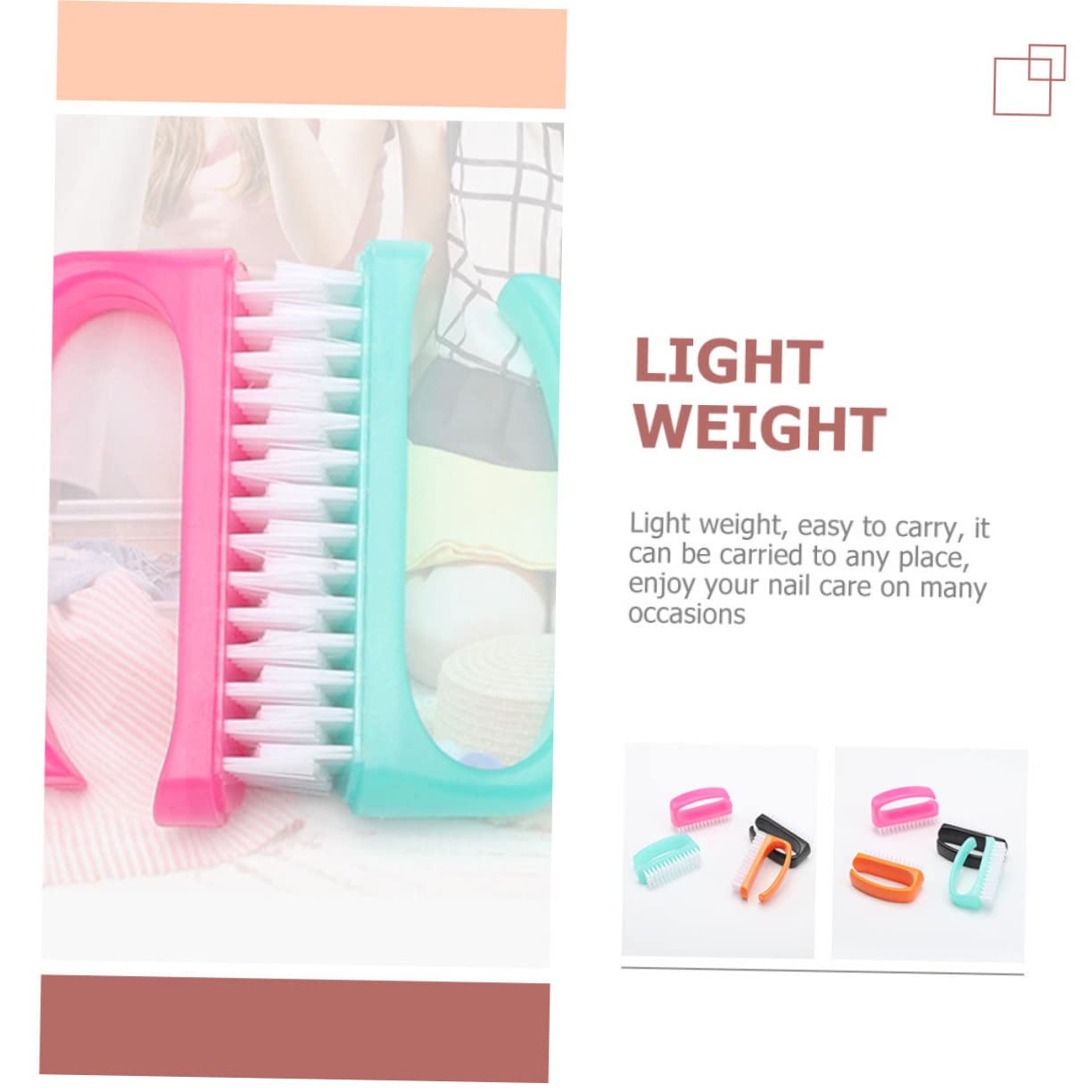 FRCOLOR 4Pcs Nail Cleaning Brush Durable Fingernail Brush for Manicure Dust Removal Soft Bristles for Gentle Nail Care Selection Essential Random Color