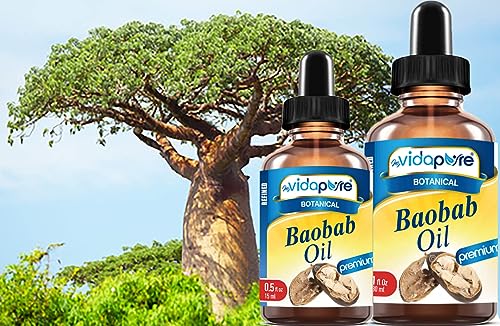 MYVIDAPURE 0.5 Fl Oz Pure Wild Baobab Oil for Skin, Hair, Lips & Nails — Unrefined Moisturizer