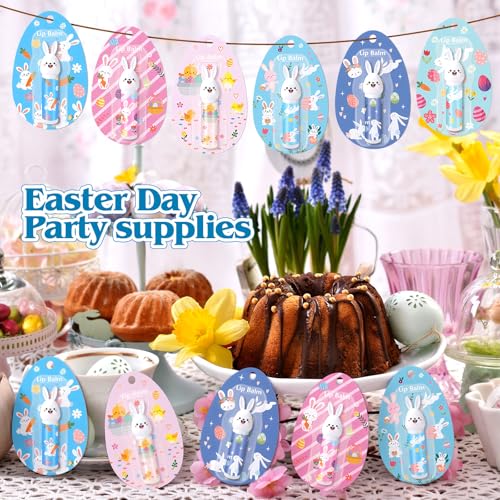 24 Pcs Easter Bunny Lip Balm Bulk Set - Natural Beeswax Moisturizing Care