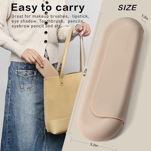 LuBanOne Silicone Makeup Brush Holder – Magnetic Travel Organizer Case