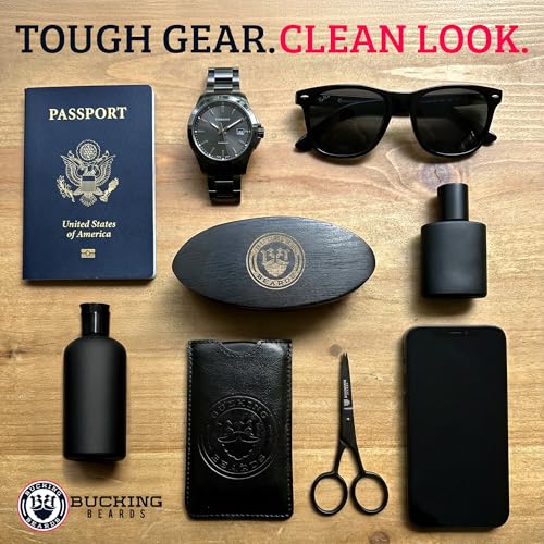 Beard Grooming Kit for Men - Brush, Comb, Scissors & Travel Bag