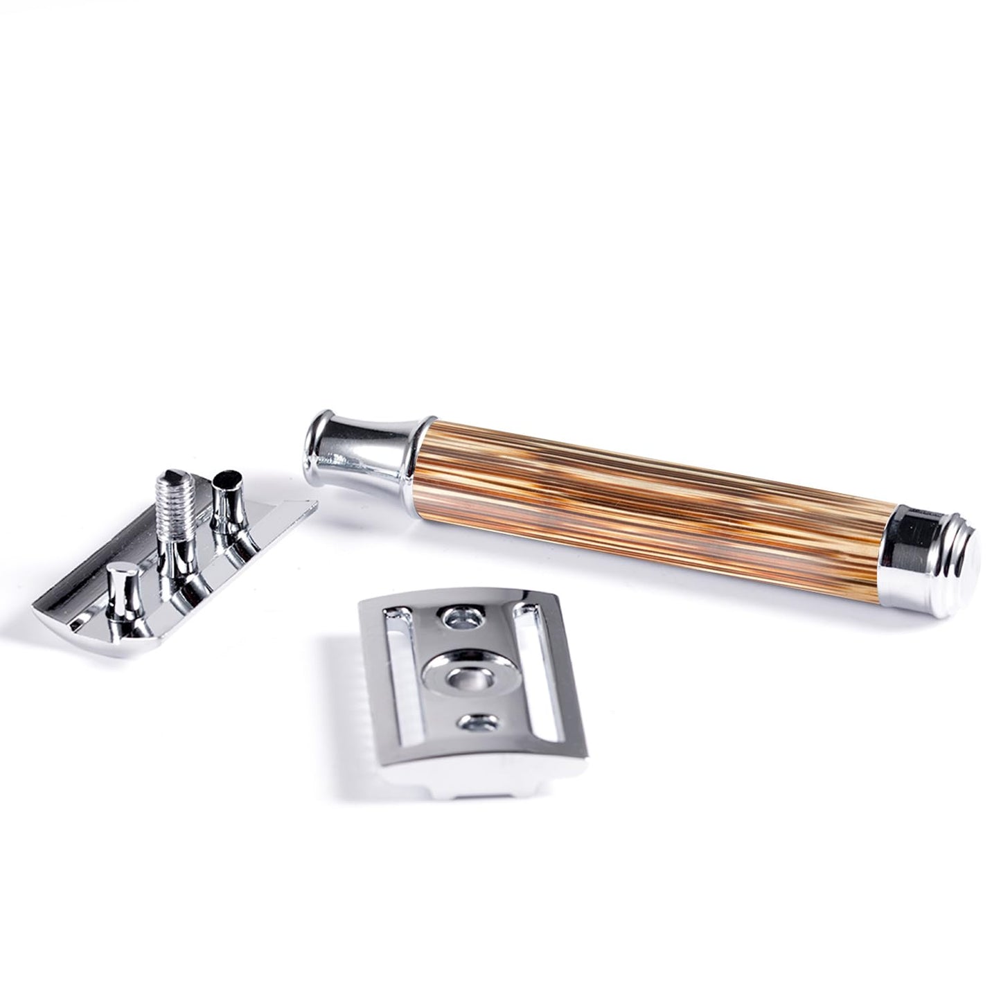 ZENGRASOIR Double Edge Safety Razor with Stand, Safety Razor Travel Case, Women/Men Ladies Razor with 10 Double Edge Safety Razor Blades, Bamboo Handle, 4 Piece Shaving Kit