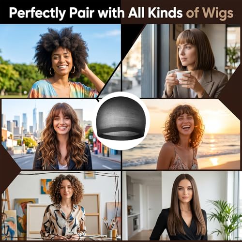 MEEZY 24 Pcs Black Wig Caps - Non-Slip Elastic Hair Nets for Wigs