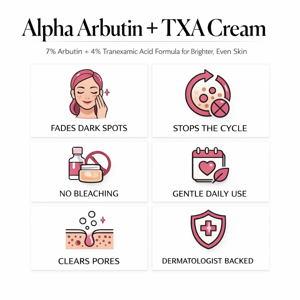 Brightening Cream - Arbutin & Tranexamic Acid for Uneven Skin Tone | Daily Skincare Routine (1.7 oz)