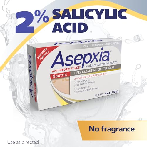 Asepxia Hypoallergenic Acne Treatment Bar Soap with Salicylic Acid - 4 Oz, 2 Pack
