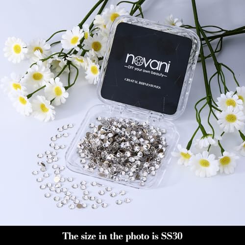 Novani Crystal Clear Rhinestones SS30/144pcs - 6.4-6.6mm Non-Hotfix Flat-Back Craft Embellishments