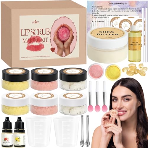 DIY Sugar Lip Scrub Making Kit - 35 Pcs with Natural Ingredients