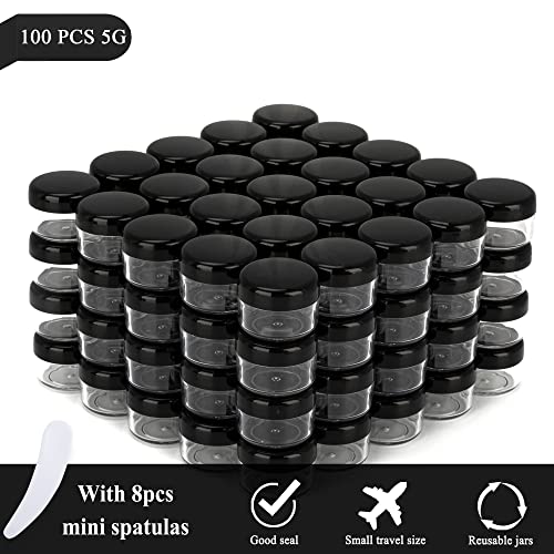 100PCS 5 Gram Sample Containers, 5ml Empty Jars with Lids, Small
