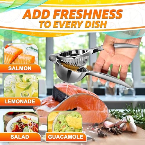Stainless Steel Lemon Squeezer - 8.3 Inch Manual Citrus Juicer