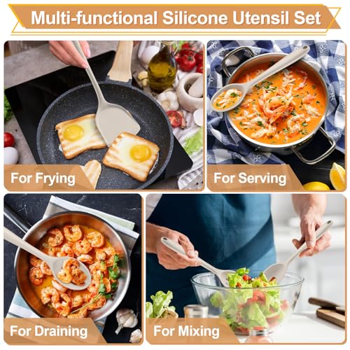 P&P CHEF 4-Piece Silicone Kitchen Utensil Set - Heat-Resistant & Non-Stick