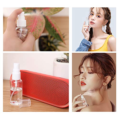 2 Pack 1oz Clear Mini Spray Bottles for Travel & Skin Care