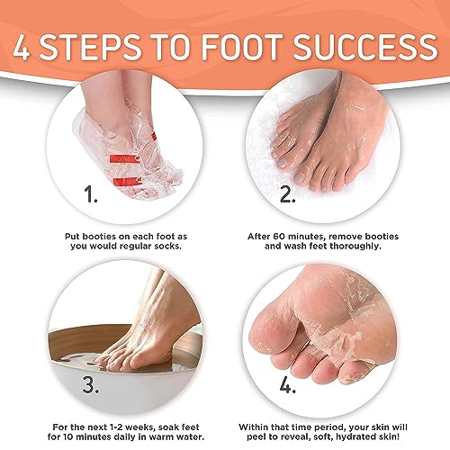 Soft Touch Peach Exfoliating Foot Peel Mask – Pack of 2 for Dry, Cracked Skin