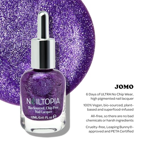 Nailtopia Plant-Based Chip Free Nail Lacquer - Jomo (Sheer Purple) 0.41 Fl Oz