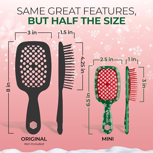 FHI Heat UNbrush Mini Detangler Brush - Snowy Pine Green - Pain-Free Hair