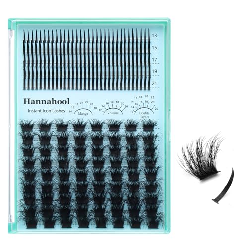 Hannahool Cluster Lashes - Long Wispy D Curl DIY Extensions (12-22mm)