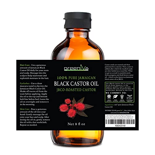 GreenIVe Jamaican Black Castor Oil 1 Fl Oz Pure Hair & Skin Treatment