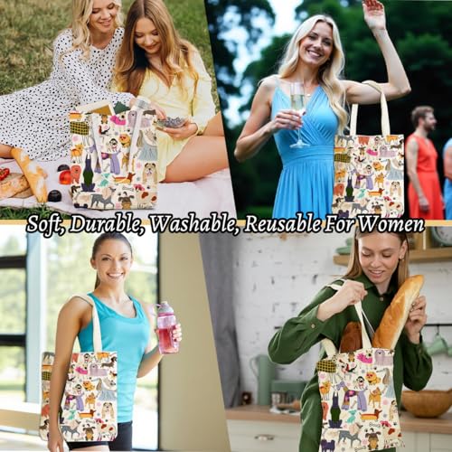 Aesthetic Dog Mom Gifts - Canvas Tote & Makeup Bag Set (Animal 63)