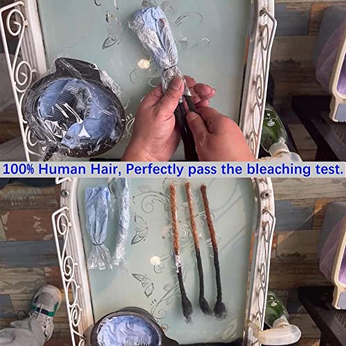 MIUULAAR 100% Human Hair Dreadlock Extensions, 0.4cm Width, 4 Inch, 10ct