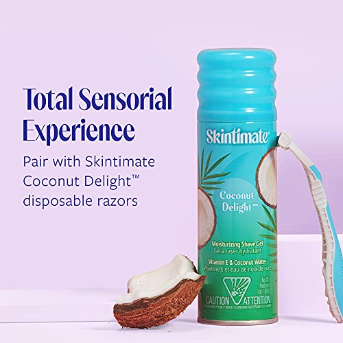 Skintimate Coconut Delight Shave Gel for Women, 6 Pack | Skintimate Shaving Cream for Women, Womens Shaving Cream, Shave Cream, Shaving Foam, Womens Shave Gel, Pack of 6, 7oz each