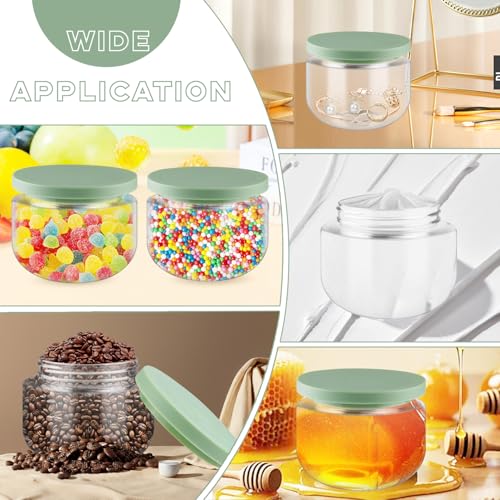 6 Pack 8oz Clear Plastic Cosmetic Jars with Spatulas - Refillable Body & Face Cream Containers