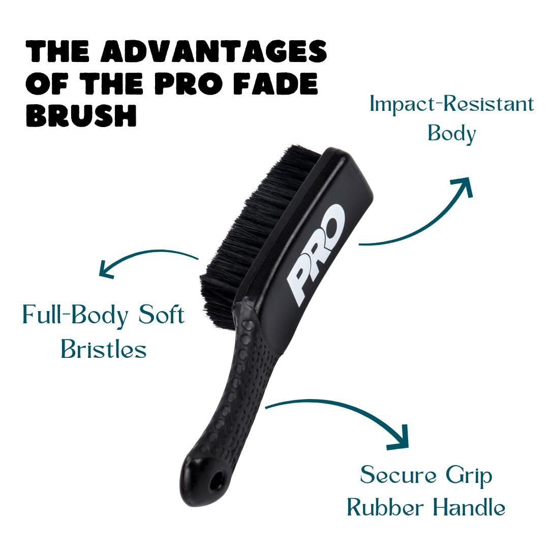 G&BPRO Pro Fade Brush (Black) - Precise Hair Fade & Haircut Brush - Adjustable for Barbers & Fade Hair Blending - Ideal for Barber Fade Cuts & Smooth Transitions - Professional Tool