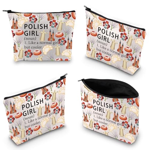 Poland Makeup Bag - Cotton & Linen Travel Pouch for Cosmetics