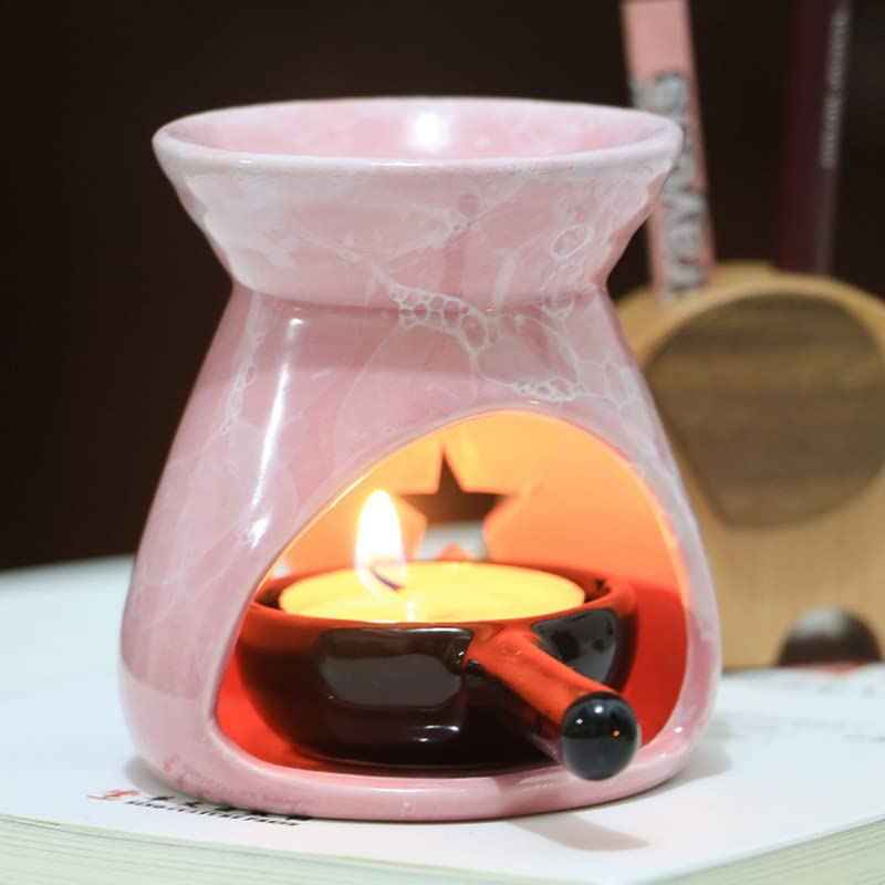 Pink Ceramic Essential Oil Burner & Tealight Candle Holder