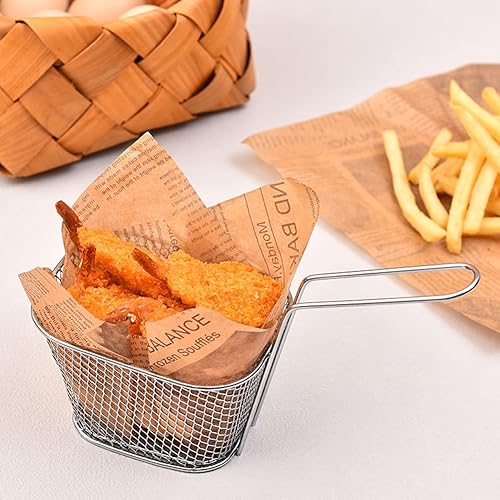 Mini Square Fry Baskets - Stainless Steel Snack Holders (2/4/8/12 PCS)