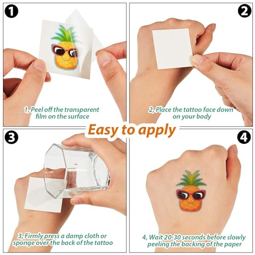 144 Summer Temporary Tattoos for Kids - Hawaiian Pool Party Favors