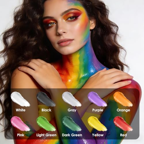 KAICOERLY Purple Water-Based Face & Body Paint Palette for Halloween & Cosplay