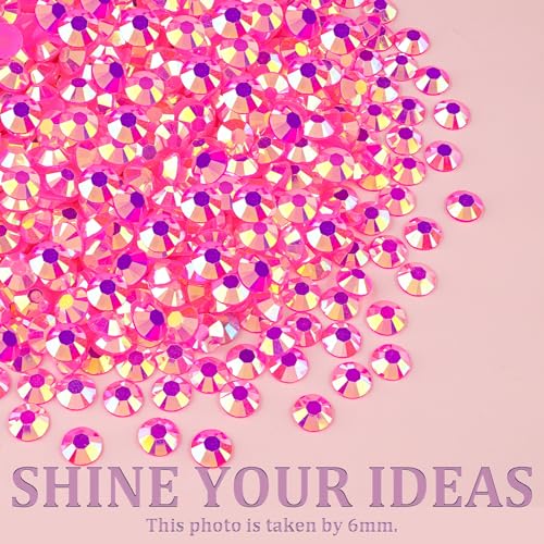 Pink AB Flatback Rhinestones Kit with Jewelry Glue for Crafting & DIY Jewelry