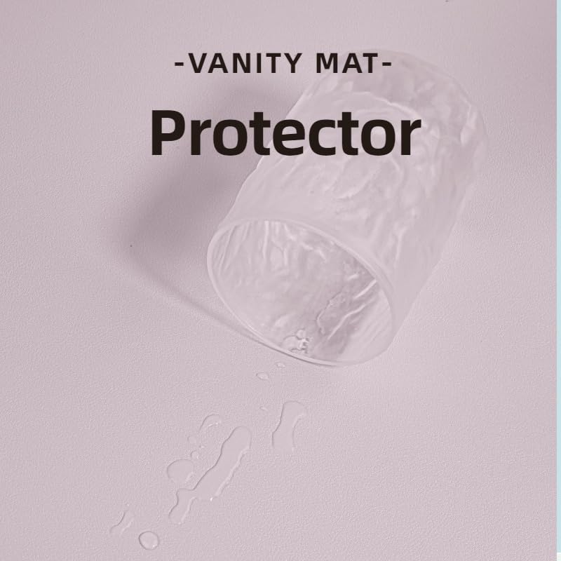 Metui Waterproof PU Leather Makeup Mat - 15.7"x23.6" Vanity Protector